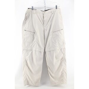 LL BEAN Khaki Nylon Convertible Hiking Pants Shorts Men's 42 x 32